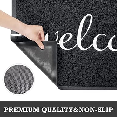 CozyBounty Door Mat Welcome Mats Outdoor Indoor Non-Slip Doormat for Entryway Low-Profile Floor Mat for Yard, Garage, High Traffic Areas (32"x20", Black) - Image 4