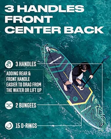 Skatinger 11'6×35" Super Wide Inflatable Paddle Board, Ultra Stable Stand Up Paddleboards for 450lb/3 People/Family/Big Size w/Shoulder Strap, 100L Backpack, All-Round Sup Board, US Fin - Image 7
