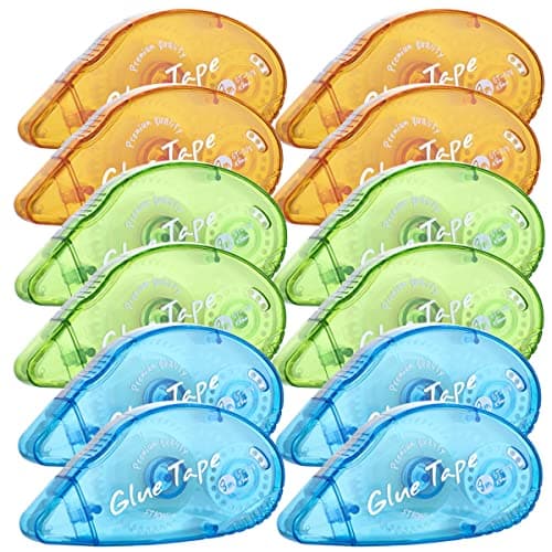 12 Pack Double Sided Tape Roller, Scrapbooking Tape, Permanent Adhesive Tape Dispenser Runner for Crafts and Arts Projects, Photo-Safe - Image 1