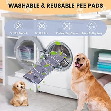 UPSKY Washable Pee Pads for Dogs 2 Pack 34" x 36" Reusable Puppy Pads Waterproof Pet Training Pads, Non-Slip Dog Mats Fast Absorbent Whelping Pads for Playpen, Potty, Crate, Bed - Image 5