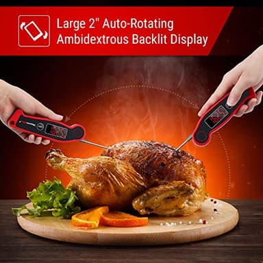 ThermoPro TP19 Waterproof Digital Meat Thermometer for Grilling with Ambidextrous Backlit & Thermocouple Instant Read Kitchen Cooking Food Thermometer for Candy Water Oil BBQ Grill Smoker - Image 4
