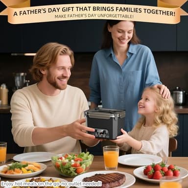 Cordless Electric Lunch Box, 1.2L Self Heating Lunch Box Battery Powered with Automatic Heating, BPA Free, Meal Prep Friendly (Black) - Image 2