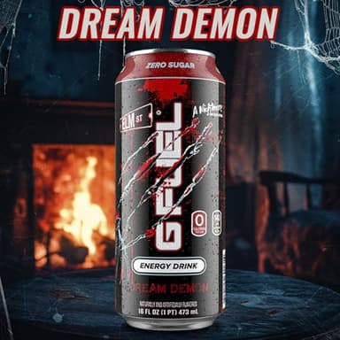 G Fuel Energy Drink, Fruit Punch, Sugar Free Beverage with 140mg Caffeine, Daily Energy Boost with Focus Amino, Vitamin + Antioxidants, 16 oz Cans (Nightmare on Elm Street, 12-Pack) - Image 3