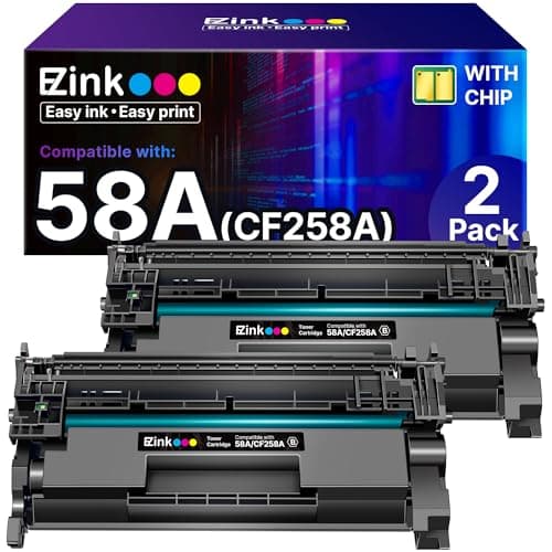 E-Z Ink 58A CF258A Toner Cartridge (with chip) Compatible Replacement for HP 58A CF258A 58X CF258X to Use with Laserjet MFP M428fdw M428dw M428fdn Pro M404n M404dn M404dw M404 M428 (2 Black) - Image 1