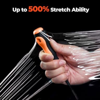 MUNBYN Shrink Wrap, Stretch Wrap with Handles, Stretch Film Roll Industrial Strength, Plastic Wrap for Pallet Wrapping Shipping Moving, 15 Inch x 1000 Ft, 4 Pack, 60 Gauge - Image 4