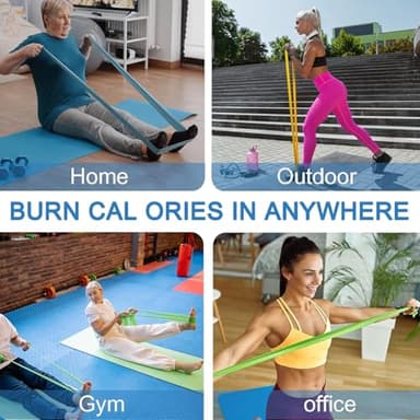 Lianjindun 5 Pcs Professional Resistance Bands. Latex-Free, Elastic Band, Work Out Bands, Stretch Bands for Working Out Women or Men, Exercise Bands Set for Physical Therapy, Yoga - Image 6