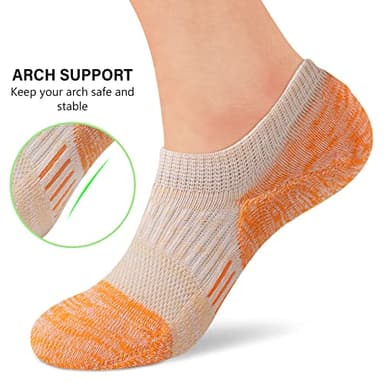 Amutost No Show Socks Womens Athletic Cushion Ankle Footies Low Cut 5-6 Pairs - Image 2