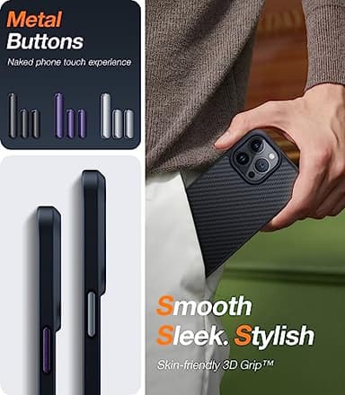 TORRAS 2023 Upgraded MegaMag Shield Guardian Designed for iPhone 14 Pro Max Case [Military Grade Drop Tested] [Compatible with MagSafe] for iPhone 14 Pro Max Phone Case Aramid Fiber Made,Black - Image 7