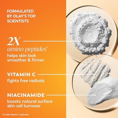 Olay Vitamin C MAX Face Moisturizer, Brightening Cream for Women, Hydrating, Evens Tone, Dark Spot & Hyperpigmentation Reduction, Glowing Skin Care - Niaciniamide, Peptides 1.7 Oz - Image 4
