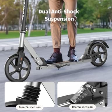 WAYPLUS Kick Scooter for Ages 6+,Kid, Teens & Adults. Max Load 240 LBS. Foldable, Lightweight, 8IN Big Wheels for Kids, Teen and Adults, 4 Adjustable Levels. Bearing ABEC9 - Image 5