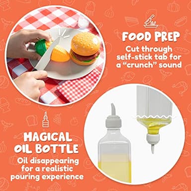 JOYIN 34 PCS Kitchen Toy Set, BBQ Play Grill, Cooking Toy Set, Little Chef Play, Kids Grill Playset Interactive BBQ for Kids with Light & Sound, Birthday Gift for Boys Girls - Image 3