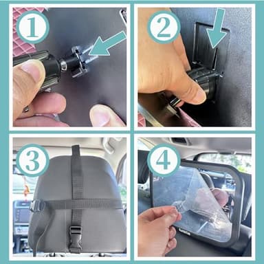 Funbliss Baby Car Mirror for Rear Facing Seat,360° Rotation, Safety Certified Shatterproof Acrylic Glass, Clear Wide View,Infant Mirror for Car Seat Rear Facing - Image 9