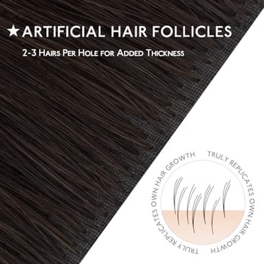 WENNALIFE Invisi Edge Tape in Hair Extensions Human Hair, 14 Inch 50g 20pcs Balayage Dark Brown Mixed Chestnut Brown Invisible Luxury Remy Hair Extensions Natural Seamless Injected Tape Ins Straight - Image 8