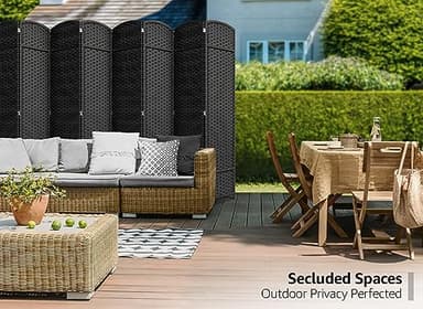 Sorbus 8 Panel Room Divider 6 ft. Tall - Privacy Screen, Extra Wide Double Hinged Panels, Mesh Hand-Woven Design, Partition Room Dividers and Folding Privacy Screens, Wall Divider for Room Separation - Image 2