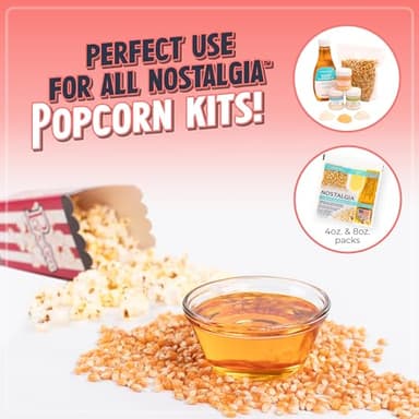 Nostalgia Vintage Hot-Air Popcorn Maker Machine - Makes Up to 12 Cups - Oil-Free - Healthier Popcorn - Classic Stand-Up Cart With Wheels - Includes Kernel Measuring Cup - White & Red - Image 7