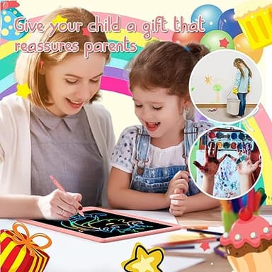 BUKEBU LCD Writing Tablet Doodle Board,10.5 inch Colorful Drawing Pad,Electronic Drawing Tablet, Drawing Pads,Travel Gifts for Kids Ages 3 4 5 6 7 8 Year Old Girls Boys (Pink) - Image 7