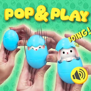 Egg Pops Animals - Pop & Play Egg with Animal Sounds, Funny Halloween Toys & Gag Gifts for Teens, Interactive Kids Toys, Collectable Character Novelty Gifts (Bunny) - Image 4