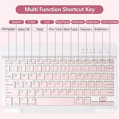 MMK iPad 9th Generation Case with Keyboard, for iPad 8th Generation Case with Keyboard (Wireless Detachable & Pencil Holder), iPad 10.2"/iPad Air 10.5"(3rd Gen)/iPad Pro 10.5" (Pink) - Image 5