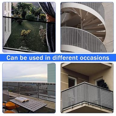 JIFTOK Ewaves Stairway Net - Baby Safety Rail - 181 inch x 32 inch - Banister Stair Net for Child, Small pet,Toy- Indoor & Outdoor(Black) - Image 5