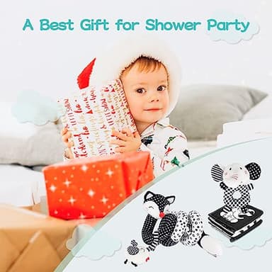 AJsupojouet High Contrast Black and White Baby Toys 3-Piece Newborn Essentials Set with Hanging Toys,Rattle Crib Mobile,baby Book & Car Seat Stroller Toys for 0-3-6-12 Months Infant Development - Image 7