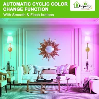 Depuley Battery Operated Wall Sconce: Set of 2 Wireless Wall Lights with Remote for Bedroom - Rechargeable 15 Colors Gold Wall Lamp for Living Room Hallway - Image 4