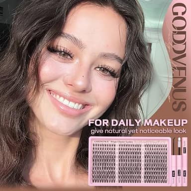 Goddvenus Lash Clusters Kit Wispy Eyelash Clusters Lashes Natural DIY Lash Extension Kit 10-16mm Cluster Eyelash Extensions Kit 300pcs C Curl Individual Lashes Cluster Eyelash (No Tweezers) - Image 2