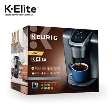 Keurig K-Elite Single Serve K-Cup Pod Coffee Maker, with Strength and Temperature Control, Iced Coffee Capability, 8 to 12oz Brew Size, Programmable, Brushed Silver - Image 14