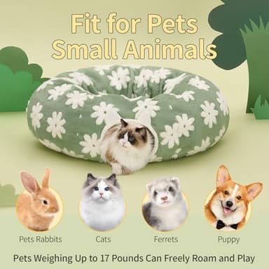 Pesen Cat Tunnel Bed with Soft Cushion, Cat Toys for Indoor Cats Enhance Bonding Between Pets and Owners, Encourage Exploration, and Satisfy Natural Instincts for Kittens, Dogs, and Rabbits - Image 3