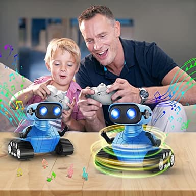Hamourd Robot Toys for Boys Girls, Rechargeable Remote Control Emo Robots with Auto-Demonstration, Flexible Head & Arms, Dance Moves, Music, Shining LED Eyes for 5+ Years Old Kids - Image 6