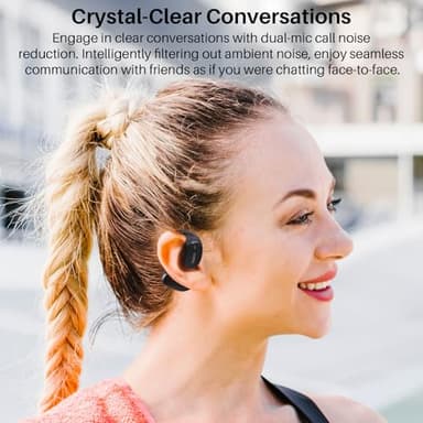 TOZO OpenEgo Open Ear Earbuds Bluetooth Headphones, 80Hrs Playtime Wireless Earbuds with Earhooks, Digital Display, 32 EQ Modes, Clear Call, Comfortable Wear, Sweat-Proof for Running Workout Black - Image 9