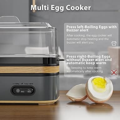 Evoloop Rapid Egg Cooker Electric 6 Eggs Capacity, Soft, Medium, Hard Boiled, Poacher, Omelet Maker Egg Poacher With Auto Shut-Off, BPA Free - Image 4