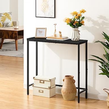 HOOBRO Narrow Console Table, 29.5" Small Entryway Table, Thin Sofa Table, Side Table, Display Table, for Hallway, Bedroom, Living Room, Foyer, Black BK75XG01 - Image 4