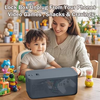 Lockable Storage Box,Medicine Lock Box Travel Case,Refrigerator Bin Container for Food,Medicines,Snacks,Locking Mobile Cell Phone Device Jail,Small Lockbox for Office,Home,School,Father Gift (Navy) - Image 5