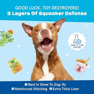 Barkbox 2 in 1 Interactive Plush Dog Toy - Rip and Reveal Toy for Dogs and Puppies - Stimulating Squeaky Pet Toys | Consuela Cactus (Small) - Image 7