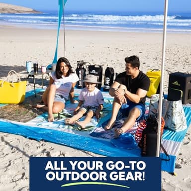 SUN NINJA Beach Tent Sun Shelter UPF50+ - Easy Pop Up Beach Canopy - Outdoor Shade for Camping Trips, Fishing, Backyard Fun Picnics - Sand Shovel, Ground Pegs & Stability Poles - Image 9