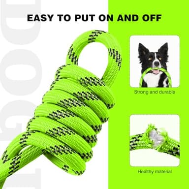lynxking Slip Lead Dog Leash Reflective, Heavy Duty Comfortable Strong Rope for Large Medium Small Dogs No Pull Pet Training (Light Green, Large 1/2in x 6ft-Slip Lead) - Image 5