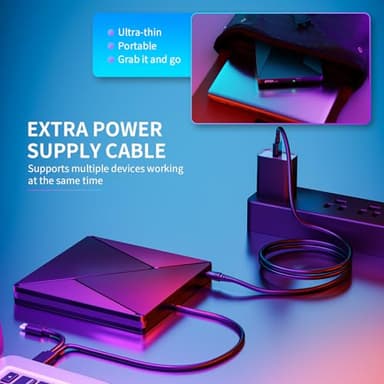 DVD Player for Laptop, External CD Drive for Mac, USB 3.0 USB C Portable CD Burner External Disk Drive, DVD Reader Writer ROM Drive Compatible with Laptop Desktop Mac,Windows 10/8/7 Linux - Image 7