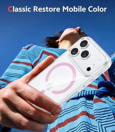 FNTCASE for iPhone 17 Pro-Max Case Clear: Magnetic Transparent Phone Cases with Screen Protector Slim Military Grade Drop Protection Rugged Shockproof Protective Cell Phone Cover (Pink) - Image 7