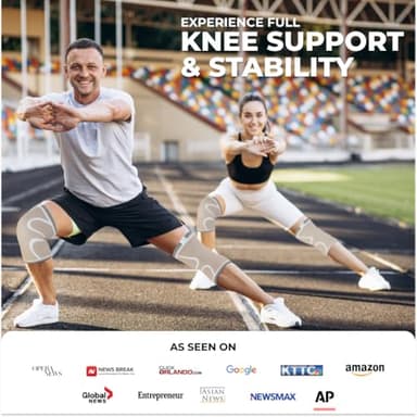 Modvel Compression Knee Brace for Women & Men - 2 Pack Knee Brace for Women Running Knee Pain, Knee Support Compression Sleeve, Workout Sports Knee Braces for Meniscus Tear ACL & Arthritis Pain Relief - Image 4