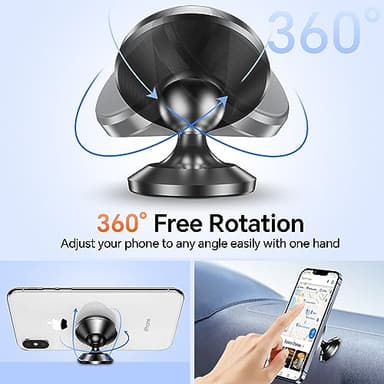 【 2-Pack 】 Magnetic Phone Holder for Car Dashboard【Strong Magnet】iPhone Magnetic Phone Mount for Car Phone Holder 【4 Metal Plate】Cell Phone Holders for Your Car Mount for iPhone 16 Pro Max 15 14 13 12 - Image 5