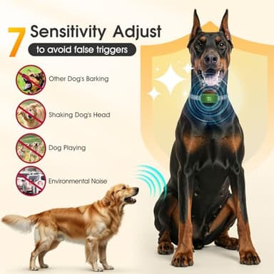 KJKZO Dog Bark Collar for Large Medium Small Dogs, Effective No-Bark Collar, Smart Barking Collar, Rechargeable Bark Collar with 7 Sensitivity, 3 Modes, Waterproof, Green - Image 2