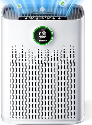 Air Purifiers for Home Large Room, Cover Up to 2400 Ft² with True HEPA Filter, Smart Mode, PM2.5 Air Quality Display, 22dB Sleep Mode, Aromatherapy with 2X-Purification & 360°Air Outlet, HAP603, White - Image 1