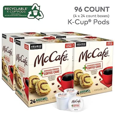 McCafe Cinnamon Streusel Coffee Cake Coffee, Keurig Single Serve K-Cup Pods, 96 Count (4 Packs of 24) - Image 3
