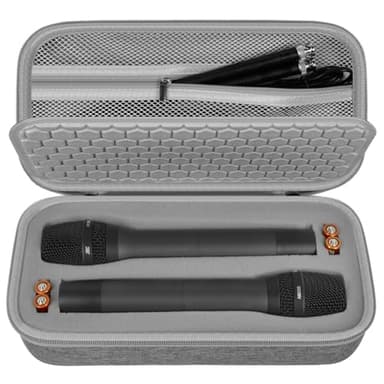 Wireless Microphone Case for JBL Wireless Two Microphone System for JBL Partybox DIY - Sized Mic Case Fits from 8.25-10.5In Handheld Dual Mic, Recivers, Audio Cable, Power Cord-Grey(Box Only) - Image 1