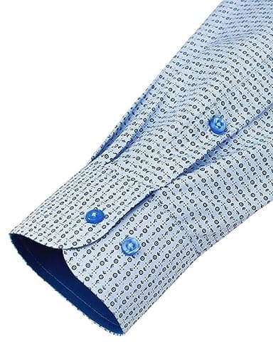 J.VER Mens Pattern Shirts Long Sleeve Regular Fit Button Down Printed Shirts Light Blue Medium - Image 6