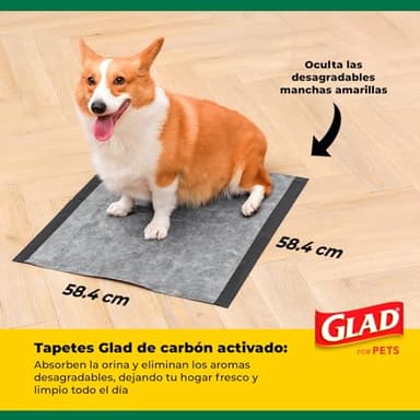 Glad for Pets Black Charcoal Puppy Pads, 23"x23" Disposable Pee Pad That Absorbs & Neutralizes Urine Instantly, Activated Carbon Training Pads For Dogs - 100 Count - Image 3