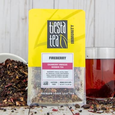 Tiesta Tea - Cranberry Hibiscus Rooibos Tea, Fireberry, Loose Leaf, Herbal Blend with Hibiscus, Cranberry, Currants & Rooibos, Enjoy Hot or Iced, 1.7oz Resealable Pouch, 25 Cups - Image 2