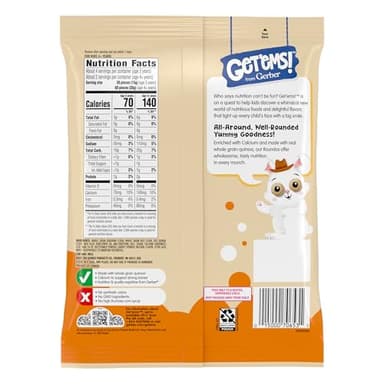 Get'ems! from Gerber, Snacks for Kids, Carrot Ranch Roundos Puffs, Made with Whole Grain Quinoa, Calcium to Support Strong Bones - 5 pack - Image 9