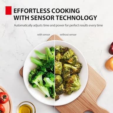 TOSHIBA ML4-EM22PAIT(SS) Countertop Microwave Oven with Sensor Cook, 6 Auto Menus, Origin Inverter, Child Lock, 2.2 Cu Ft for Large Family, 16.5 Inch Removable Turntable, 1200W, Stainless Steel - Image 4