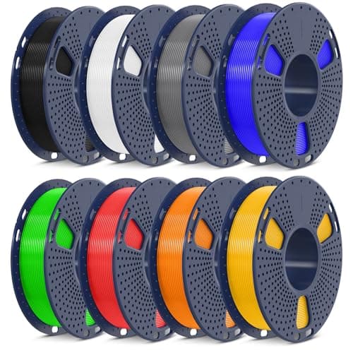 SUNLU 3D Printer Filament Pack, 0.25kg Each Spool, Total 2kg, Mini Spool, PLA+ Filament 1.75mm, 8 Packs, Black+White+Grey+Blue+Green+Red+Orange+PureYellow - Image 1